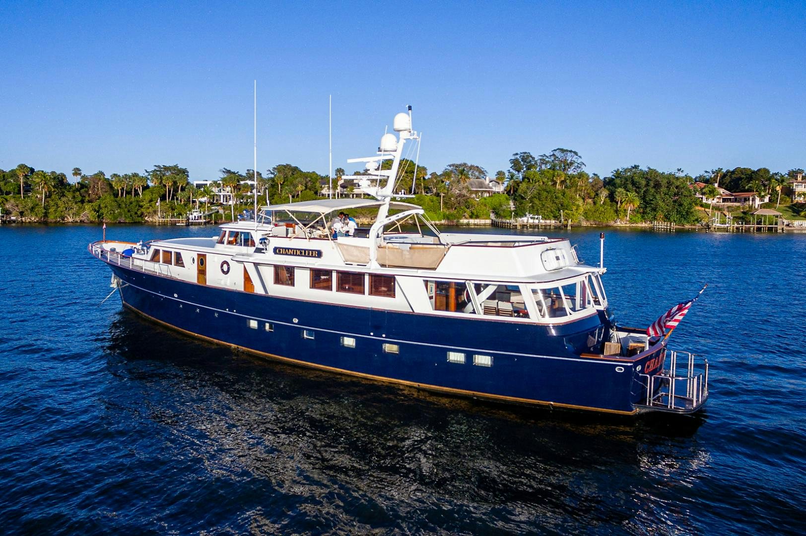 a boat on the water aboard CHANTICLEER Yacht for Sale