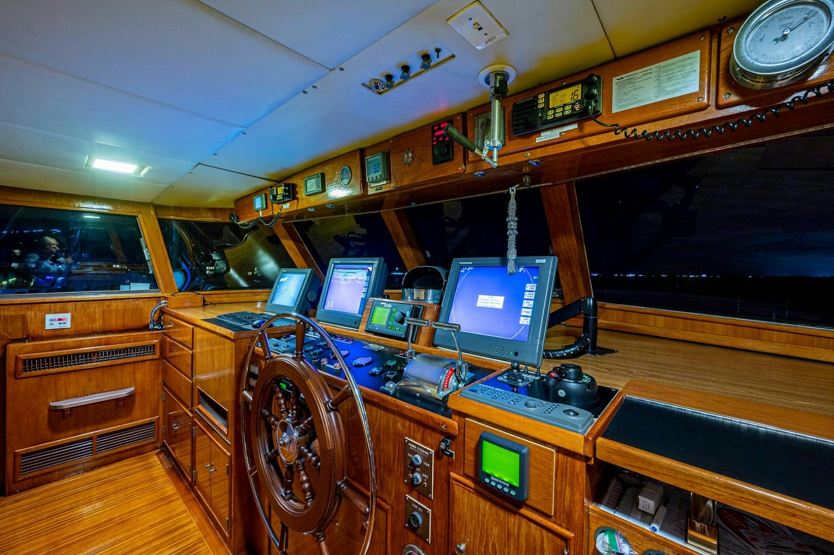 a room with computers and monitors aboard CHANTICLEER Yacht for Sale