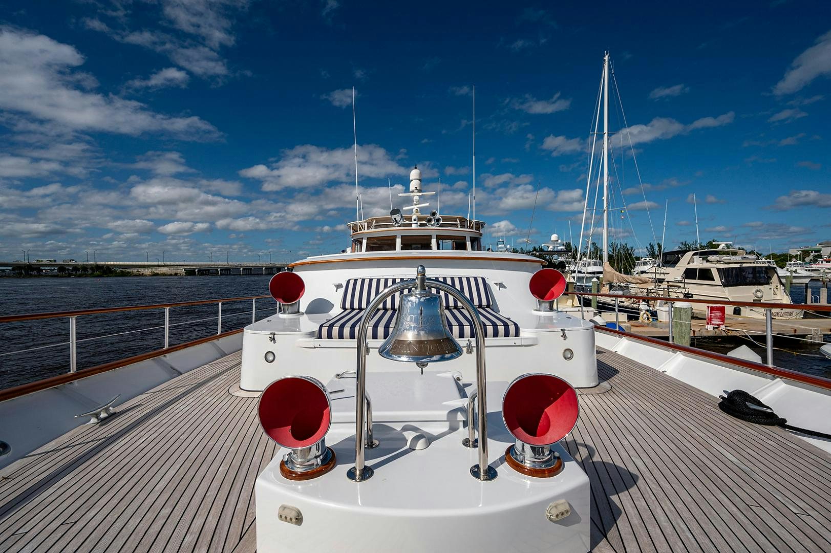 a boat on a deck aboard CHANTICLEER Yacht for Sale