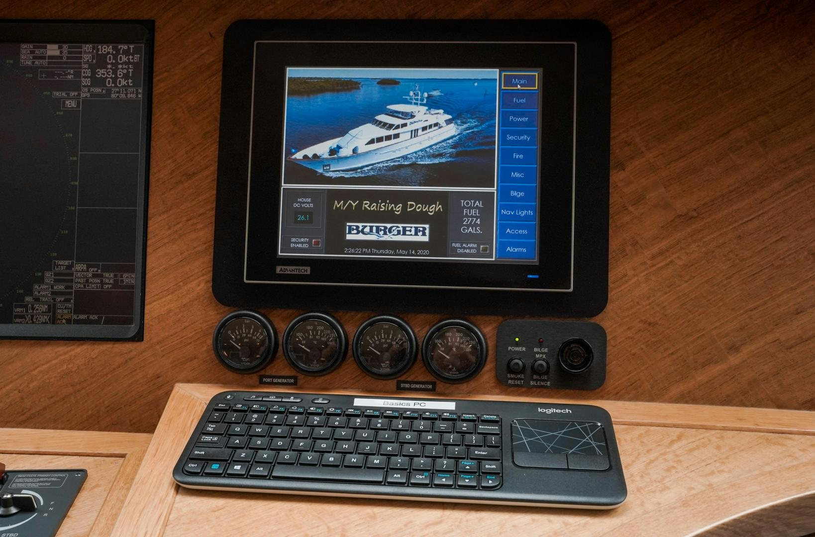 graphical user interface, website aboard RAISING DOUGH Yacht for Sale