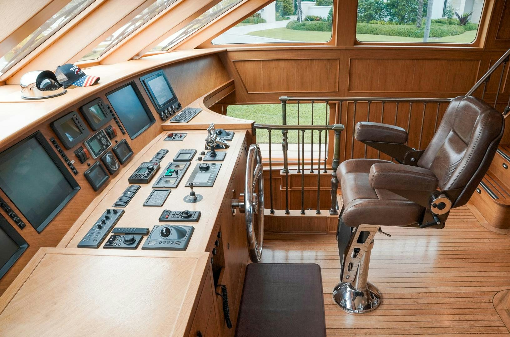 a room with a chair and a computer aboard RAISING DOUGH Yacht for Sale