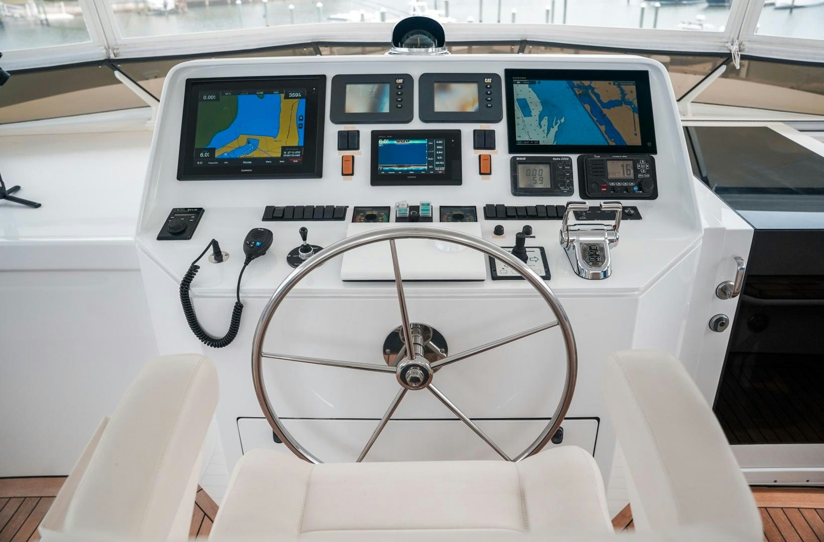 the inside of a car aboard RAISING DOUGH Yacht for Sale