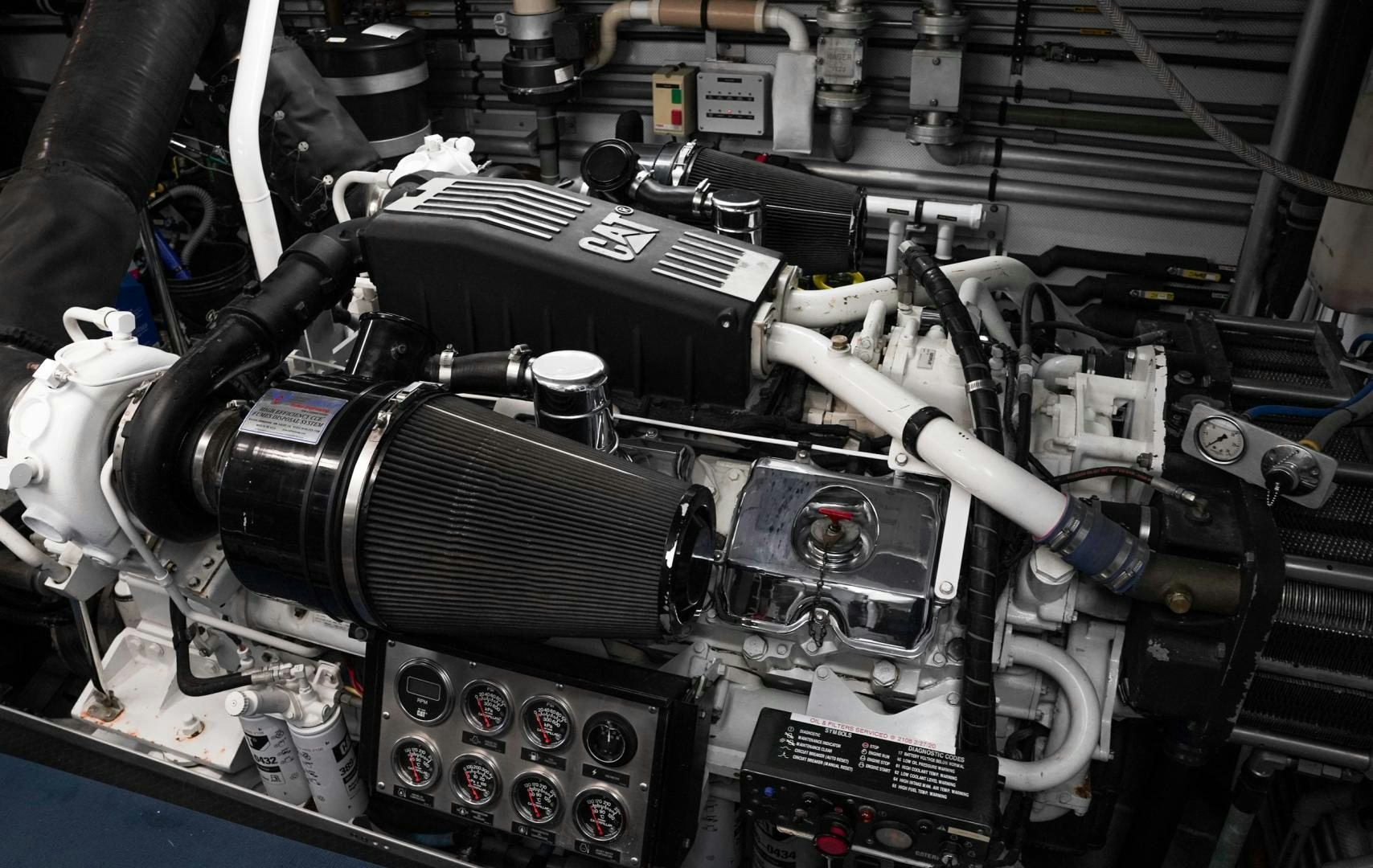 a machine with many wires aboard RAISING DOUGH Yacht for Sale