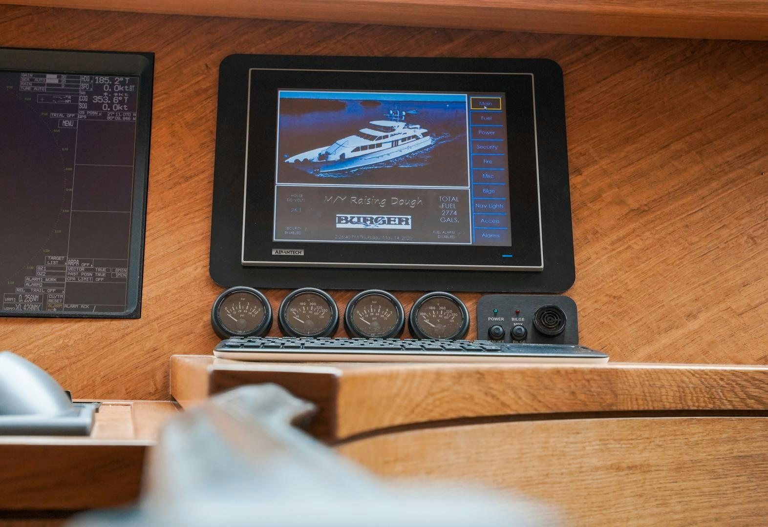 a digital video game console aboard RAISING DOUGH Yacht for Sale