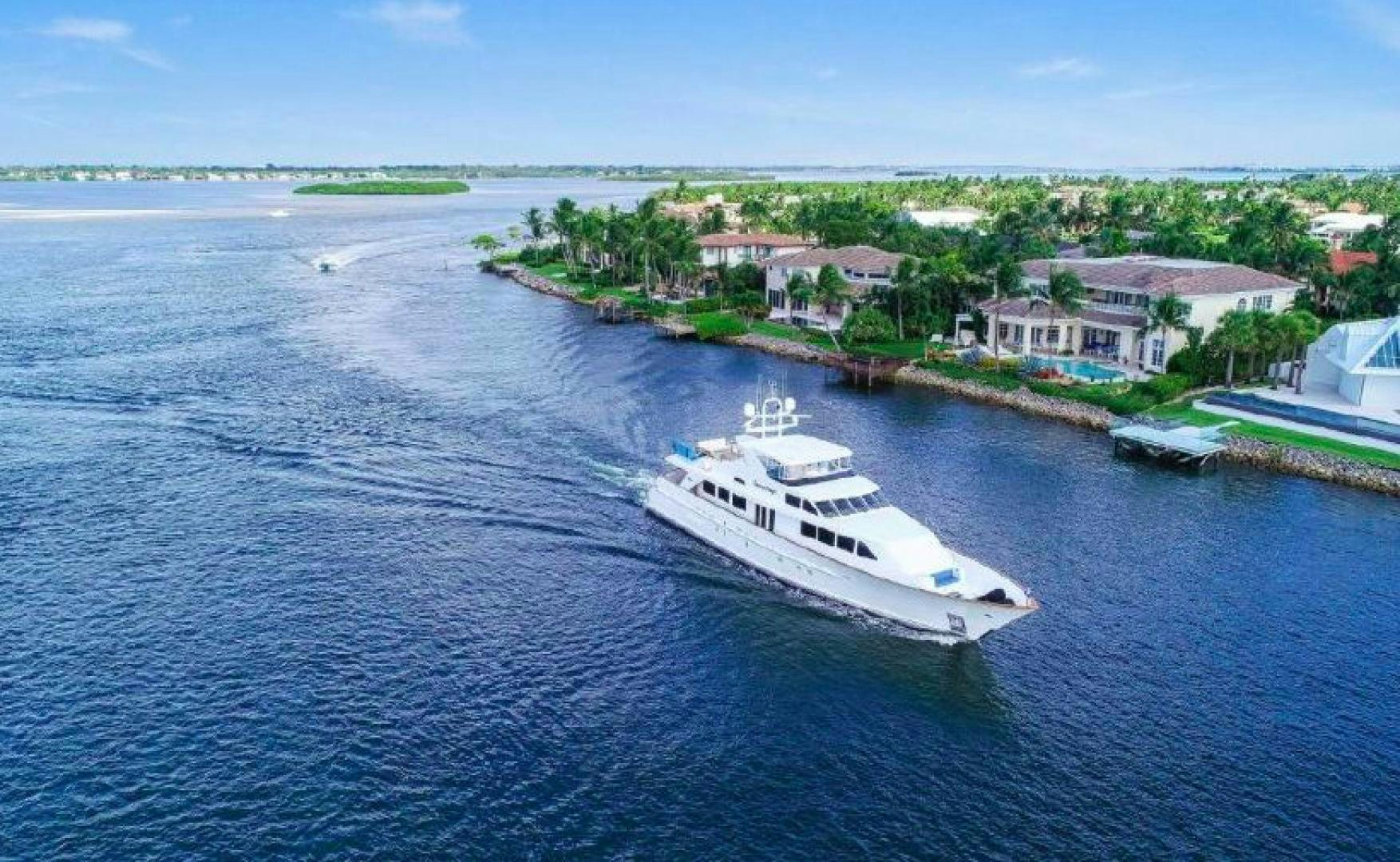 a boat sailing on the water aboard RAISING DOUGH Yacht for Sale