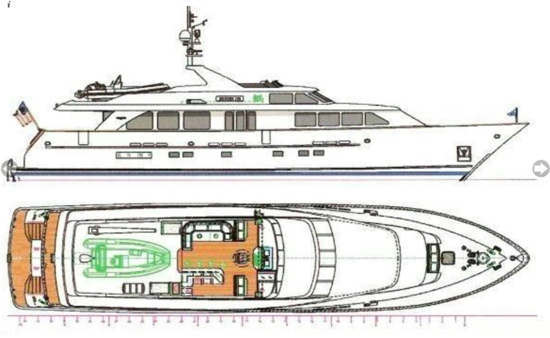 diagram, engineering drawing aboard RAISING DOUGH Yacht for Sale