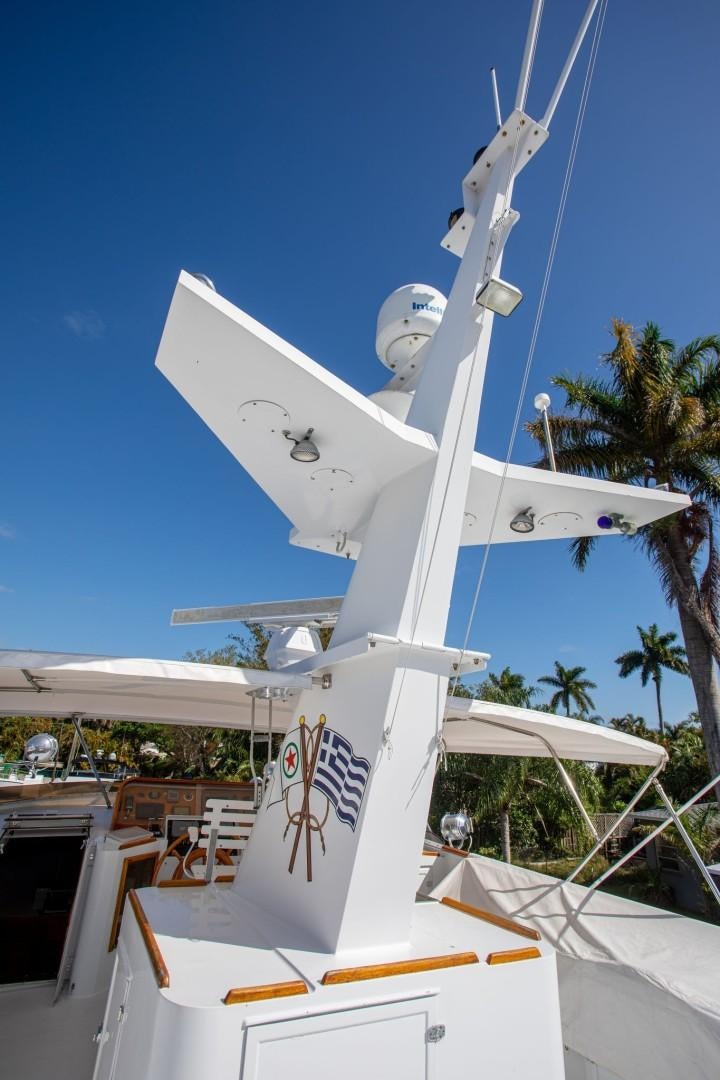 a white airplane on a white building aboard ZANTINO III Yacht for Sale