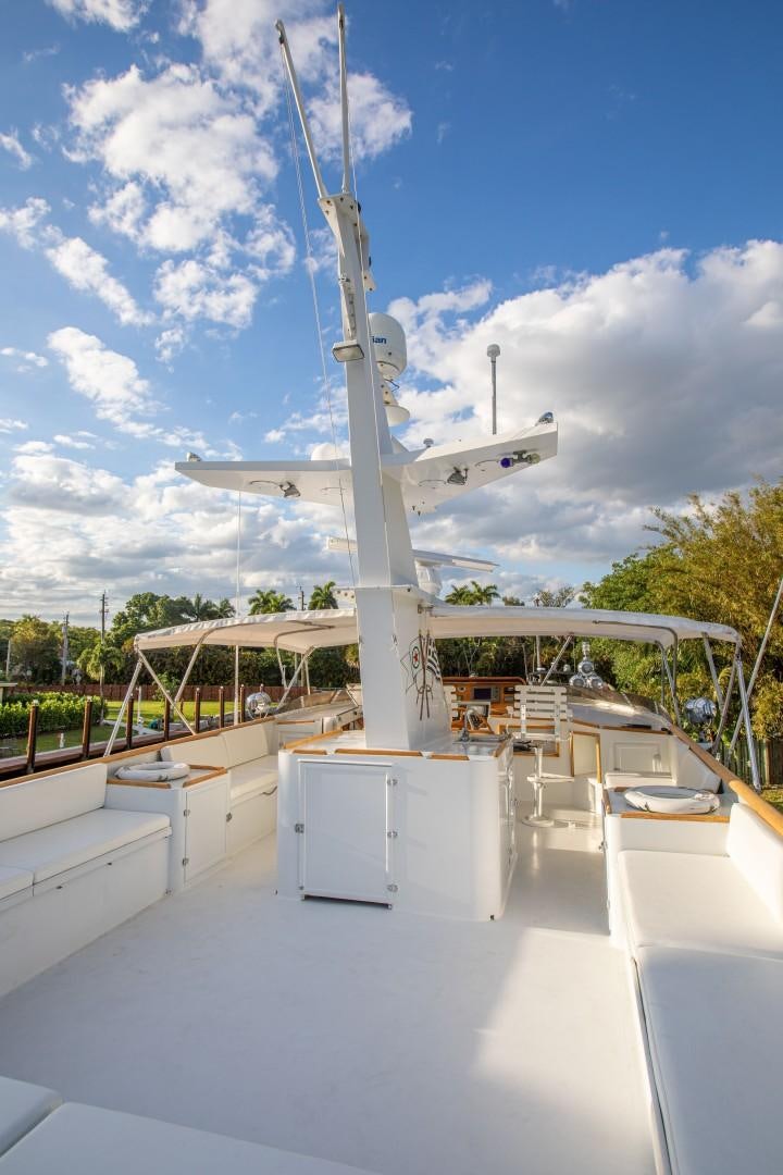 a large white building with a satellite dish on top aboard ZANTINO III Yacht for Sale