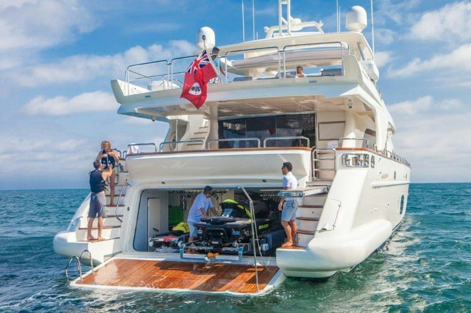 a group of people on a boat aboard AMANECER Yacht for Sale