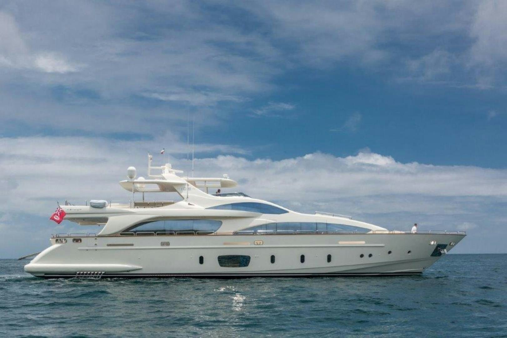 a white yacht in the water aboard AMANECER Yacht for Sale