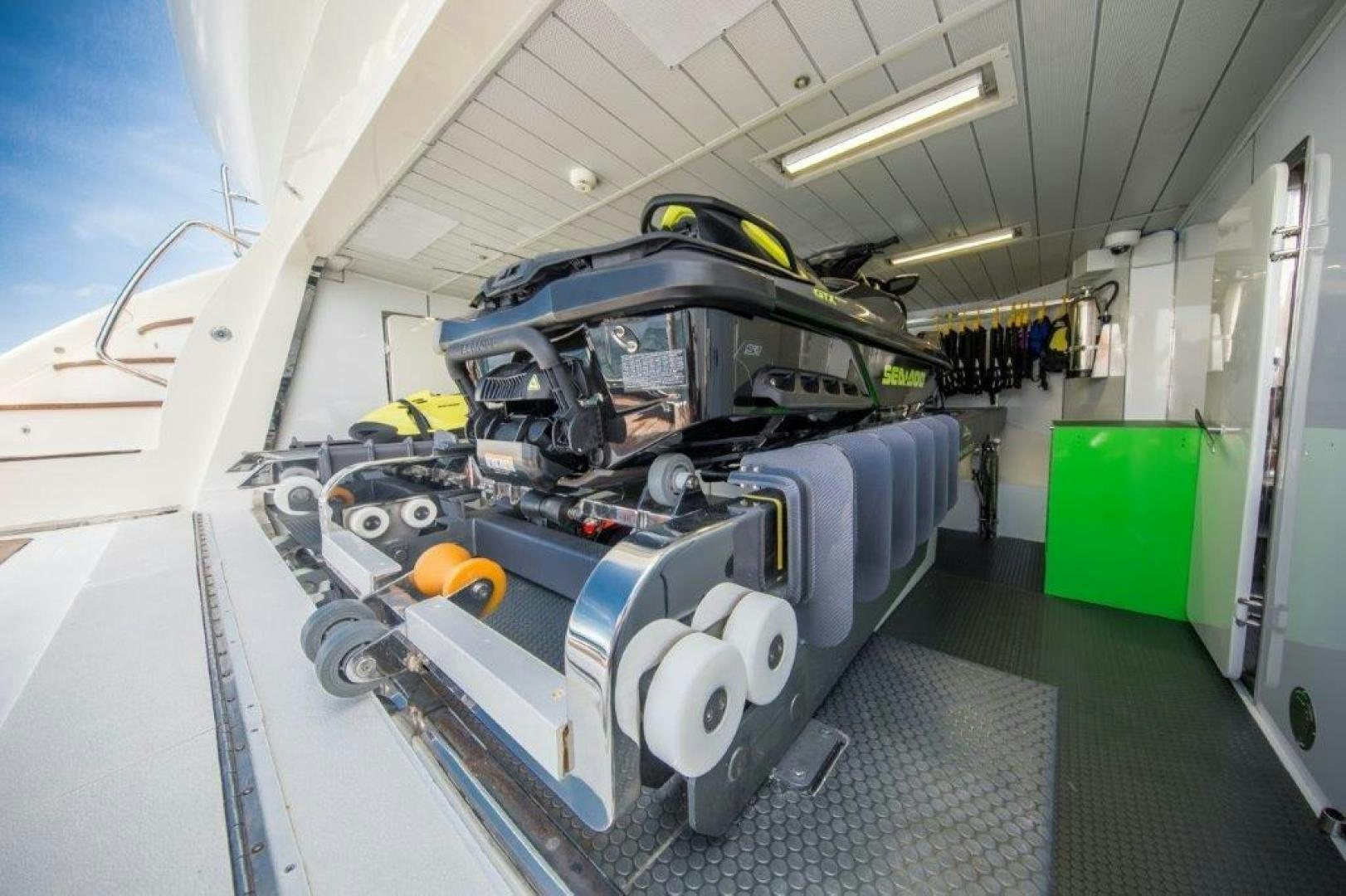 a machine inside a room aboard AMANECER Yacht for Sale