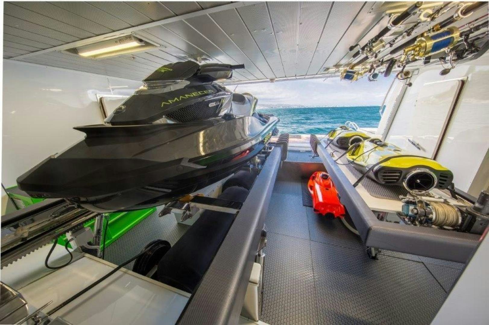 a space ship in a large room aboard AMANECER Yacht for Sale