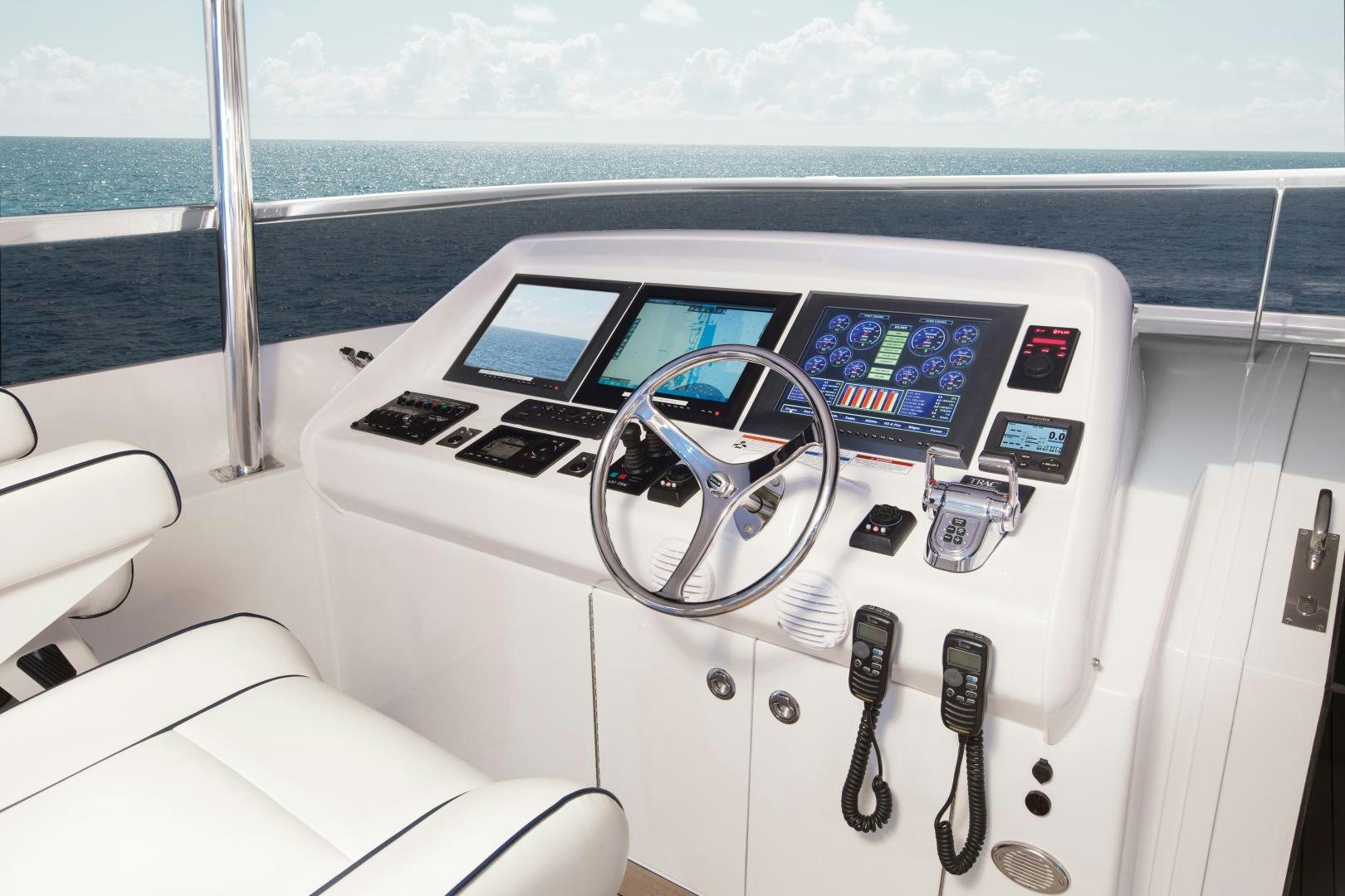 the inside of a plane aboard 2021 HATTERAS 105RPH Yacht for Sale