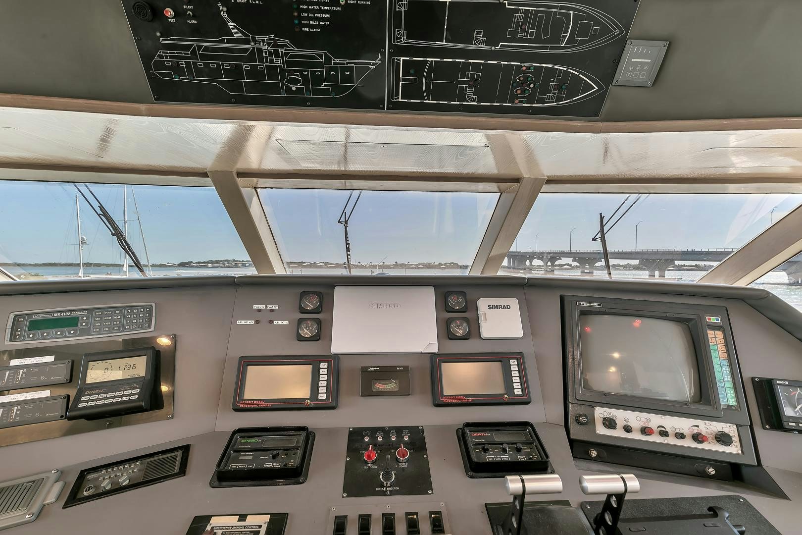 a row of electronic devices aboard LA VIDA Yacht for Sale