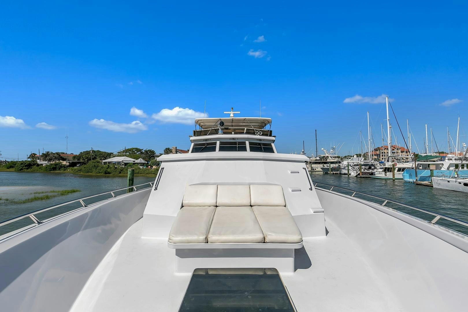 a boat on a dock aboard LA VIDA Yacht for Sale