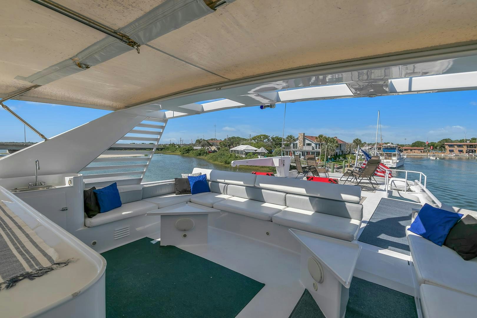 a boat on the water aboard LA VIDA Yacht for Sale