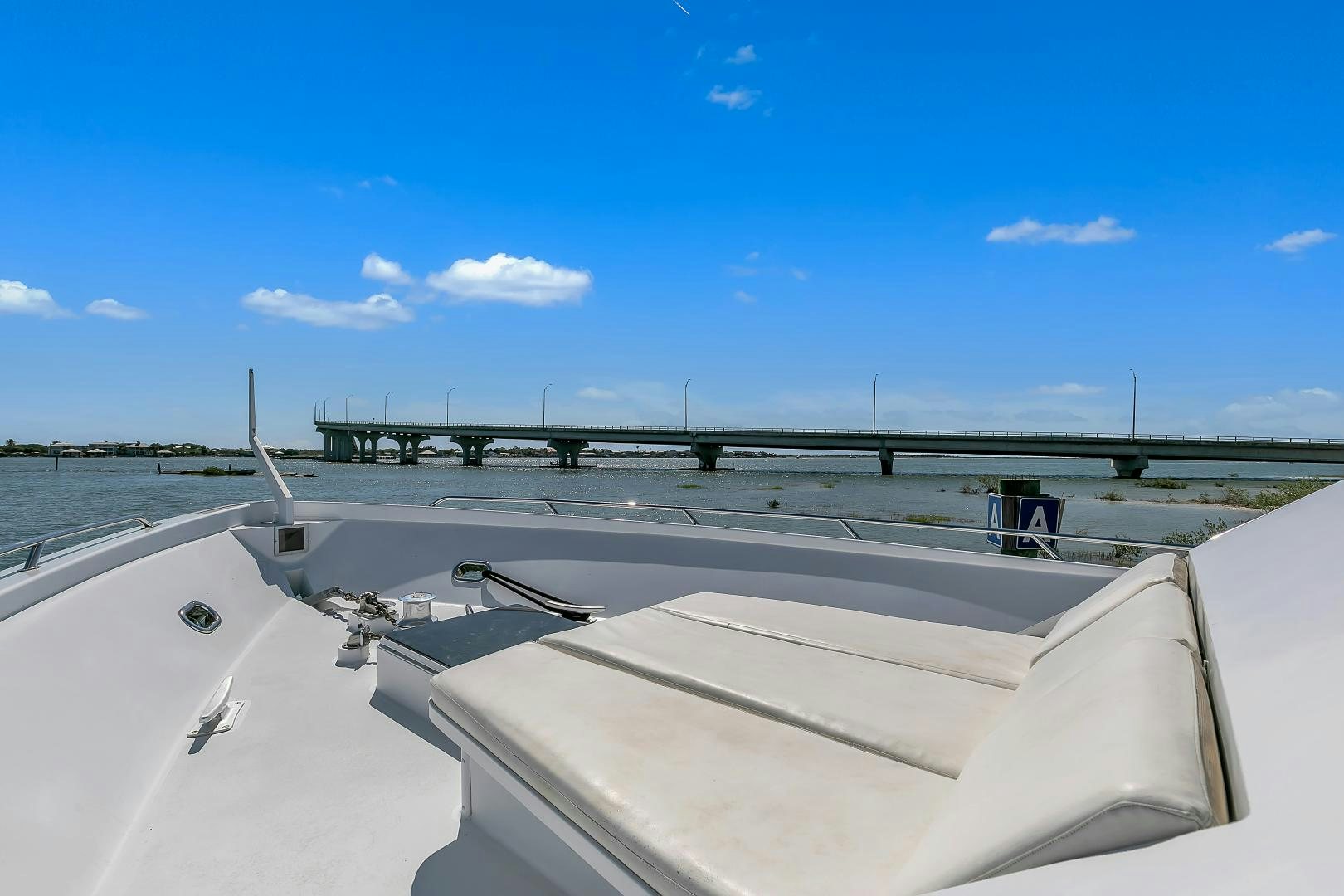 a view of a bridge from a boat aboard LA VIDA Yacht for Sale