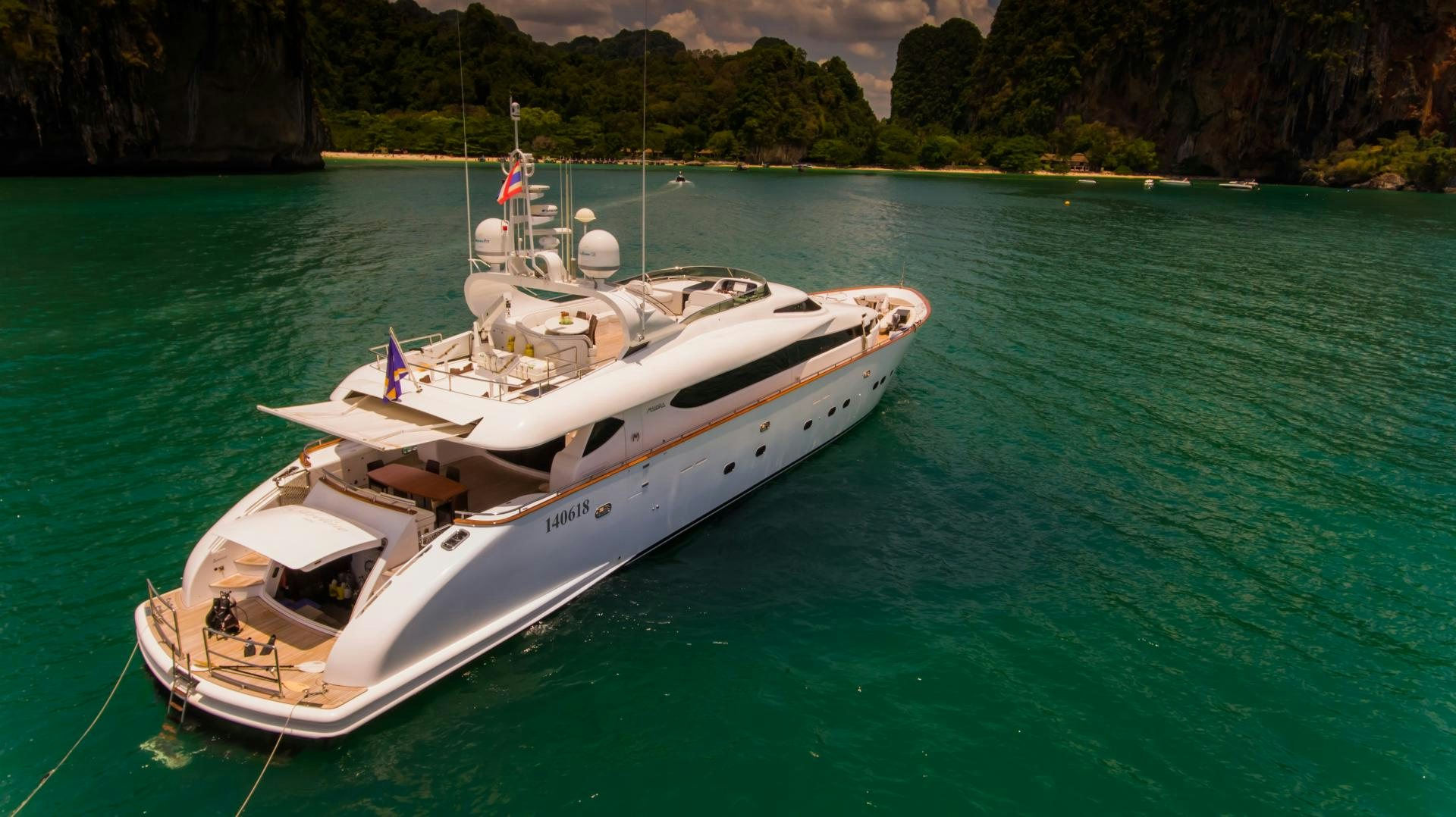 a boat in the water aboard AVELINE Yacht for Sale