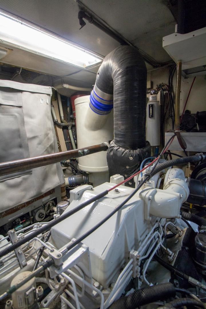 a factory with pipes and tubes aboard LIQUIDITY Yacht for Sale