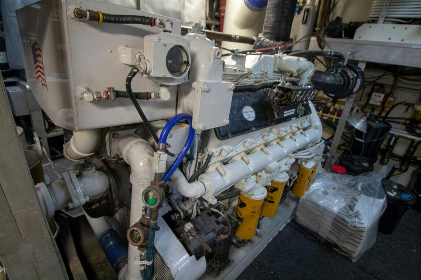 a machine with wires and other tools aboard LIQUIDITY Yacht for Sale