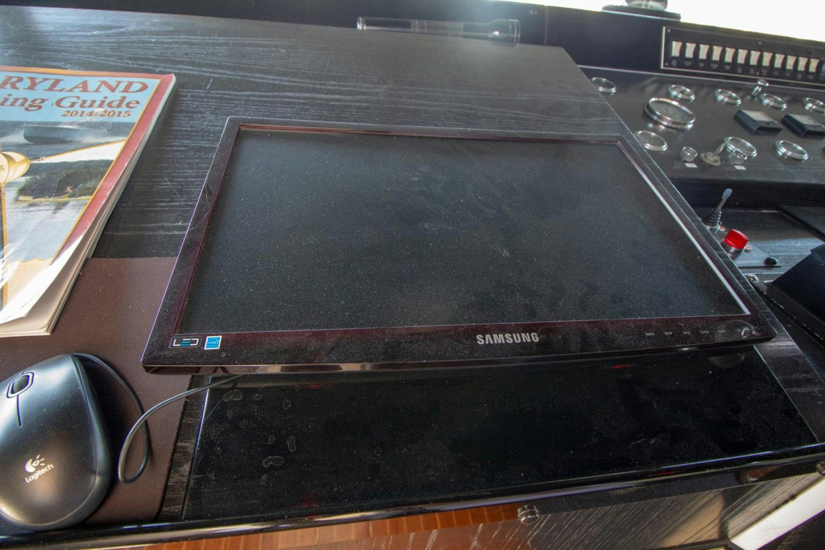 a black and silver electronic device aboard LIQUIDITY Yacht for Sale