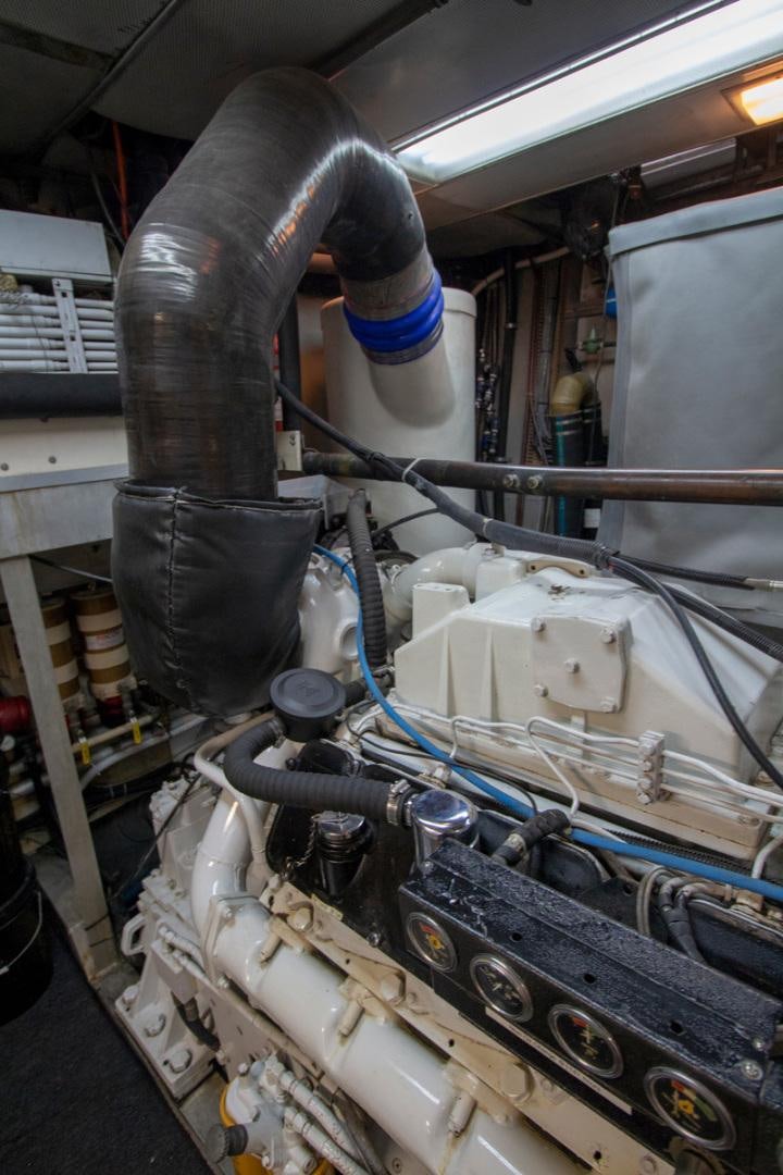 a machine with a large metal pipe aboard LIQUIDITY Yacht for Sale