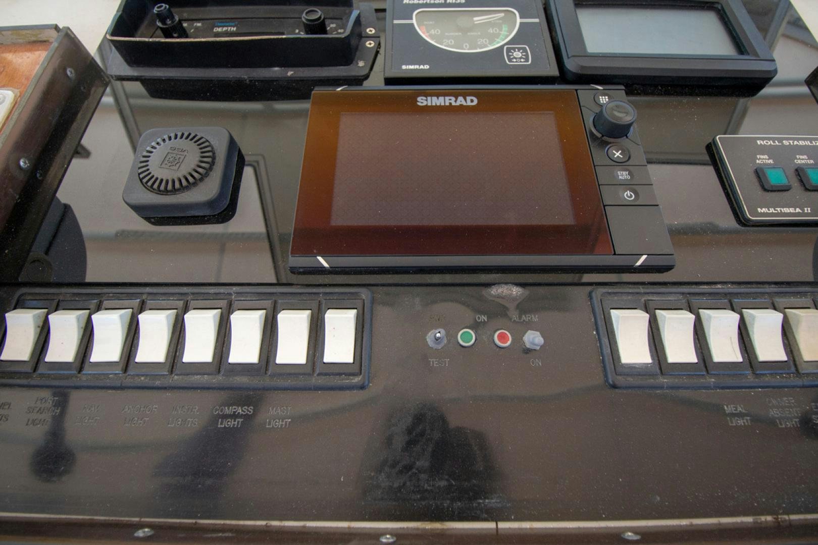 a close-up of a radio aboard LIQUIDITY Yacht for Sale