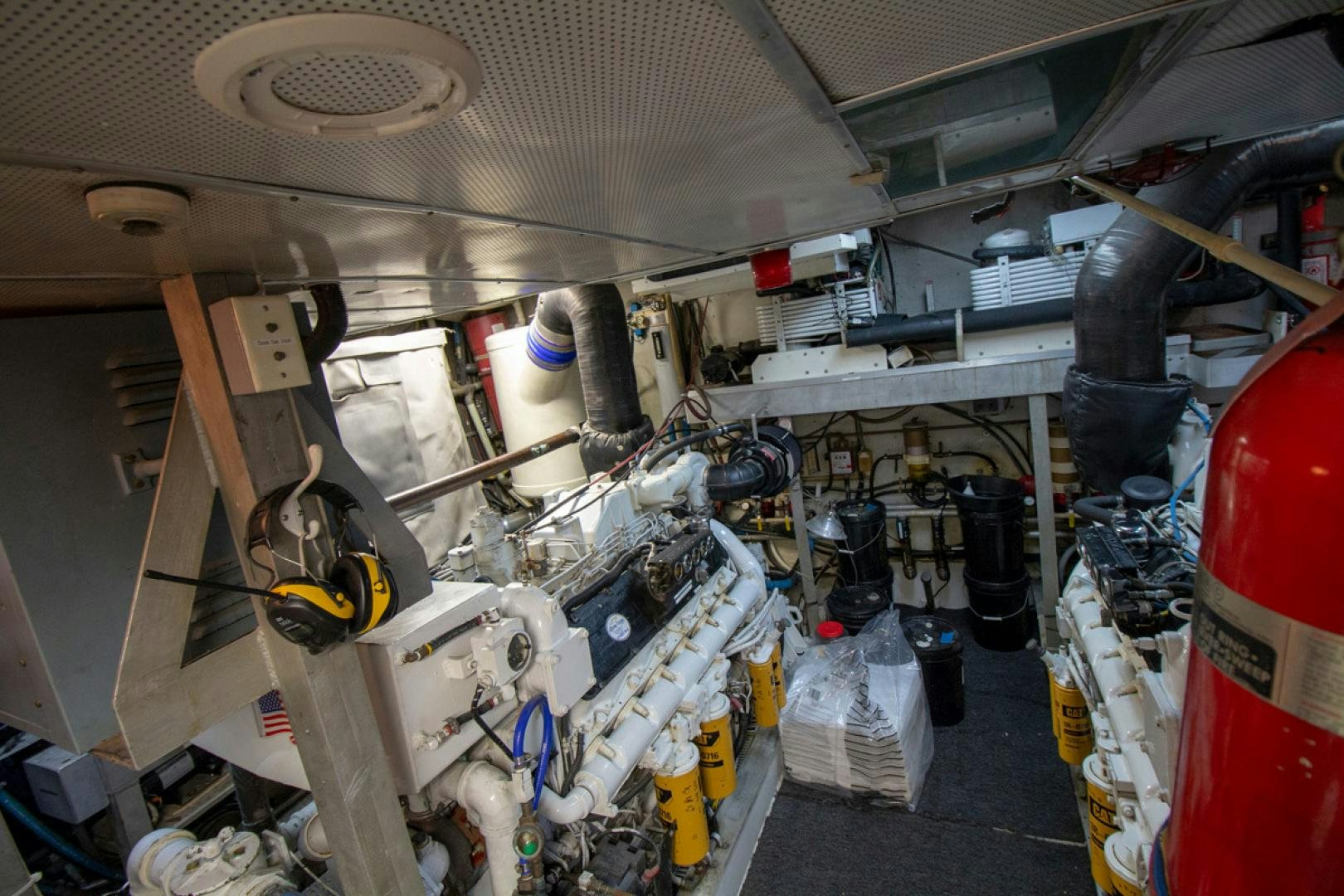 a room with pipes and equipment aboard LIQUIDITY Yacht for Sale