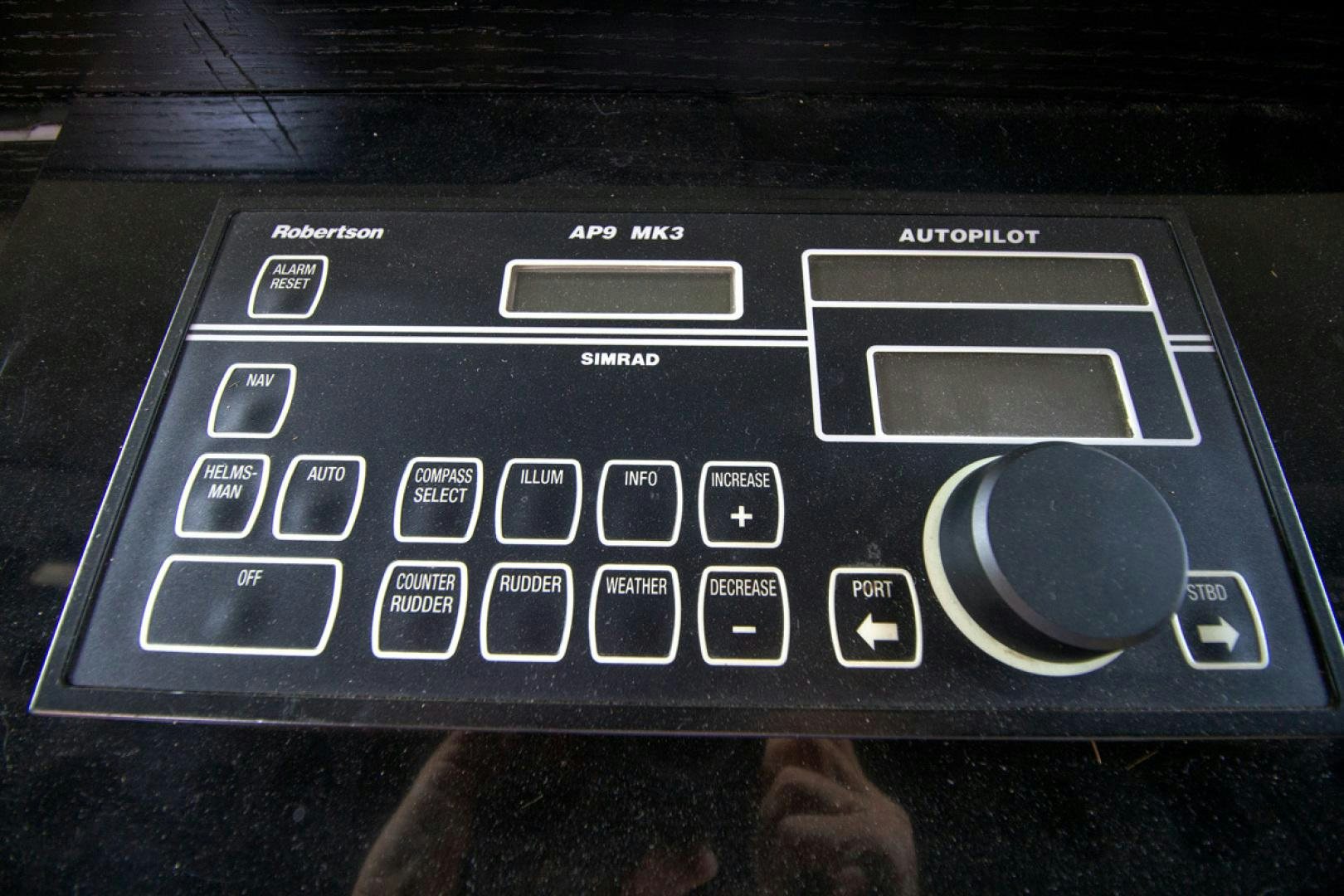 a black rectangular object with buttons aboard LIQUIDITY Yacht for Sale