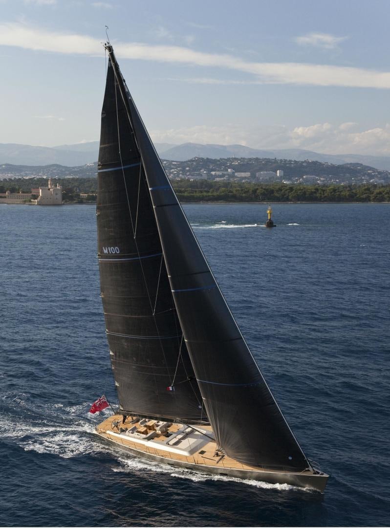 a sailboat on the water aboard DARK SHADOW Yacht for Sale