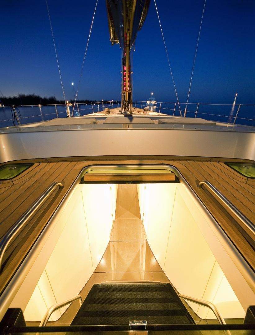 a view of a bridge from a boat aboard DARK SHADOW Yacht for Sale