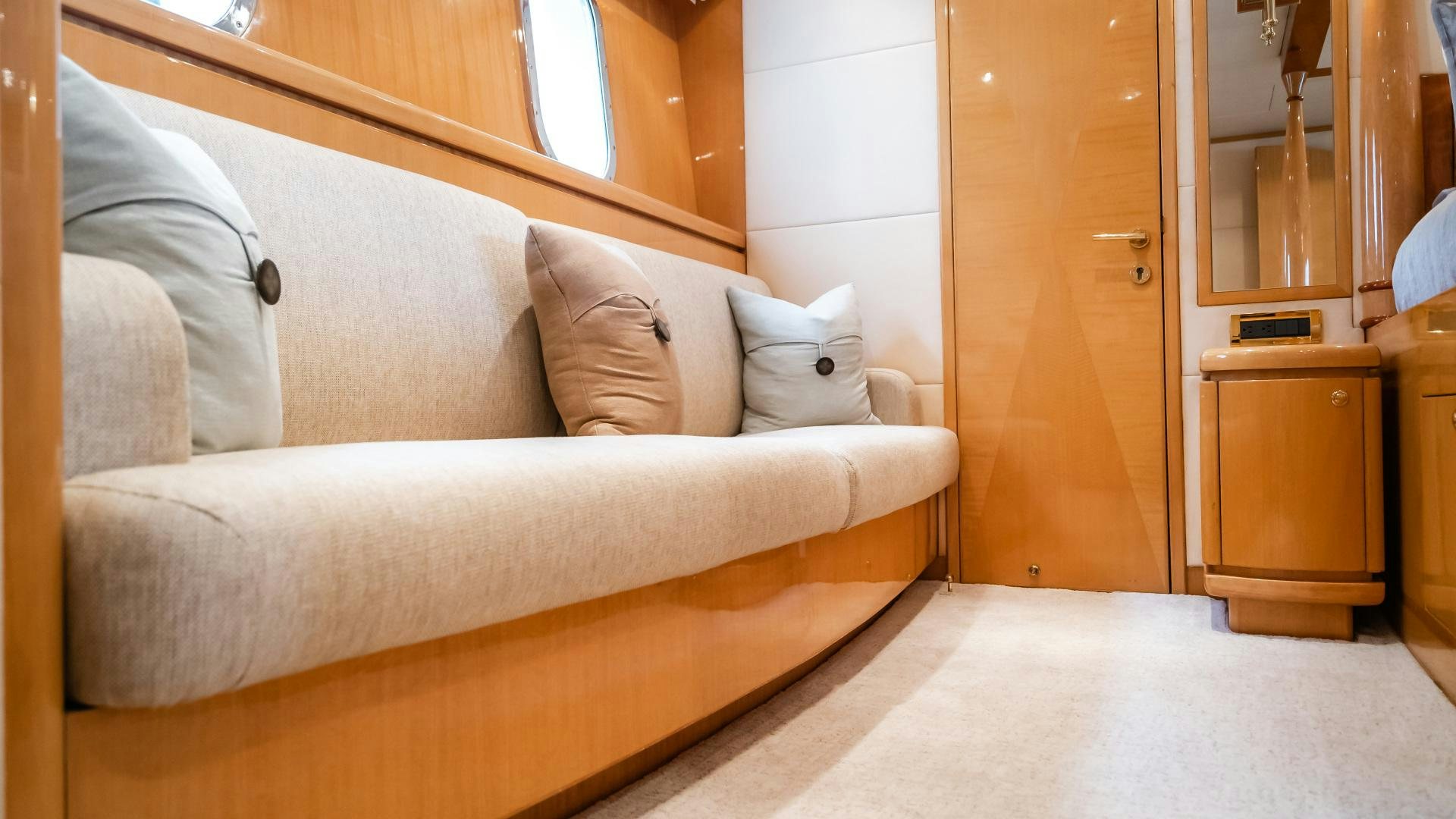 a bed in a room aboard VITESSE Yacht for Sale