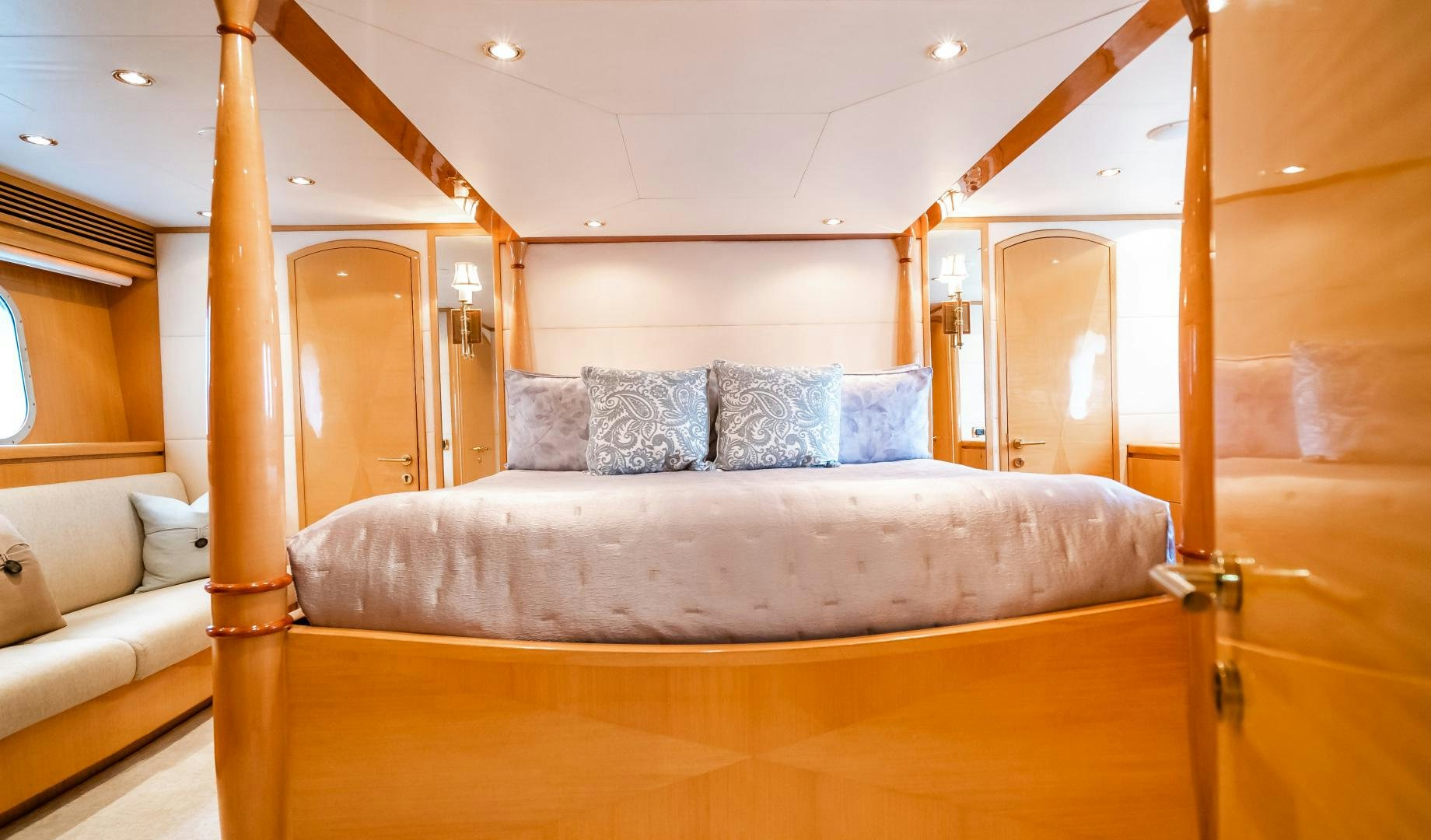 a bed in a room aboard VITESSE Yacht for Sale