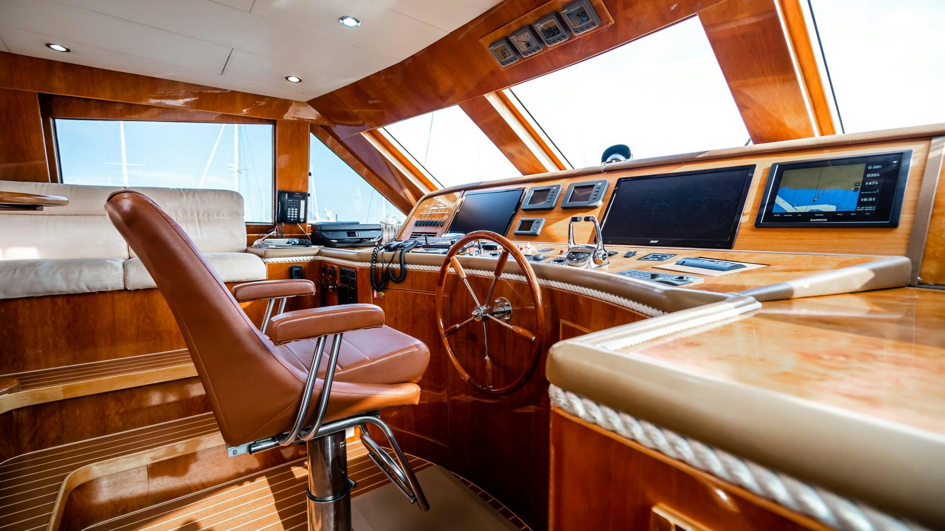 inside of a car aboard VITESSE Yacht for Sale