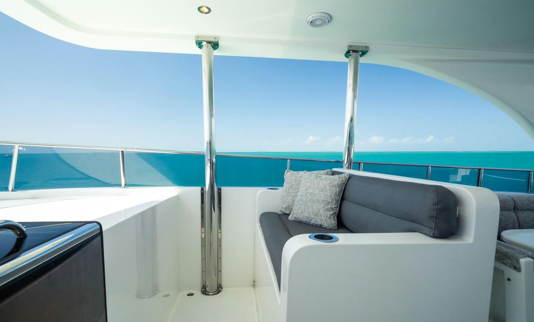 a boat with pillows on the water aboard VITESSE Yacht for Sale
