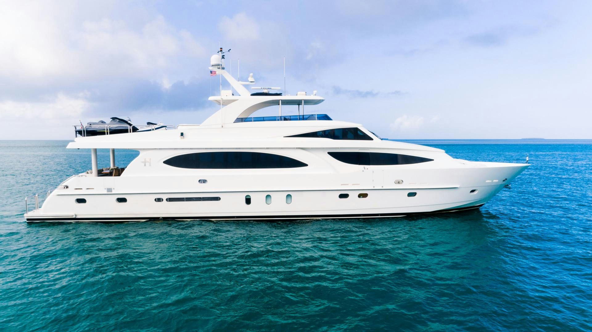 a white yacht in the water aboard VITESSE Yacht for Sale