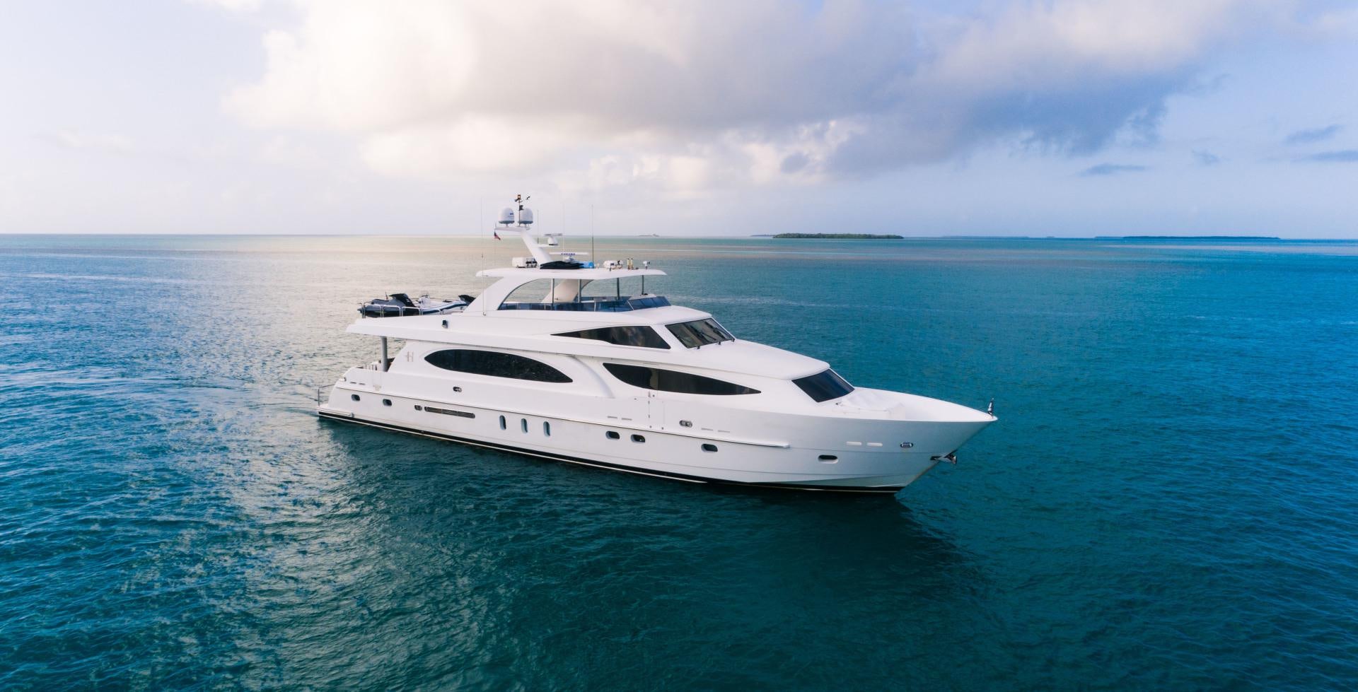 a white yacht in the water aboard VITESSE Yacht for Sale