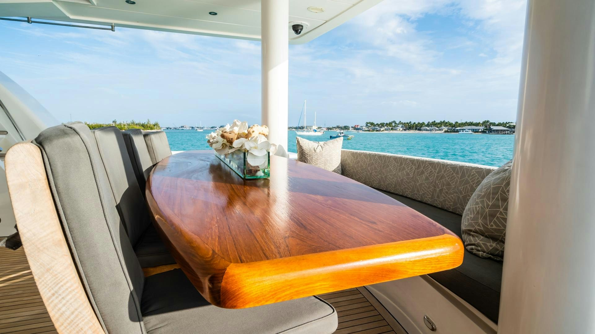 a table on a boat aboard VITESSE Yacht for Sale
