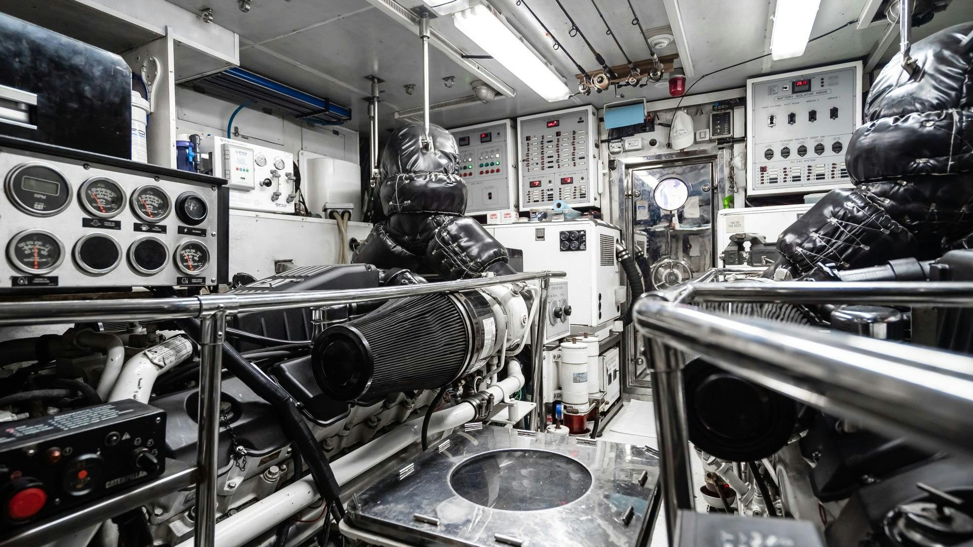 a room with machinery aboard VITESSE Yacht for Sale