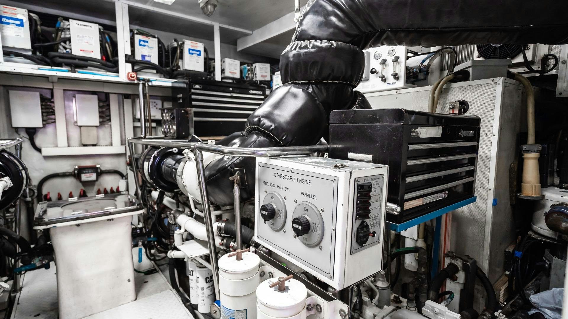 a machine in a room aboard VITESSE Yacht for Sale