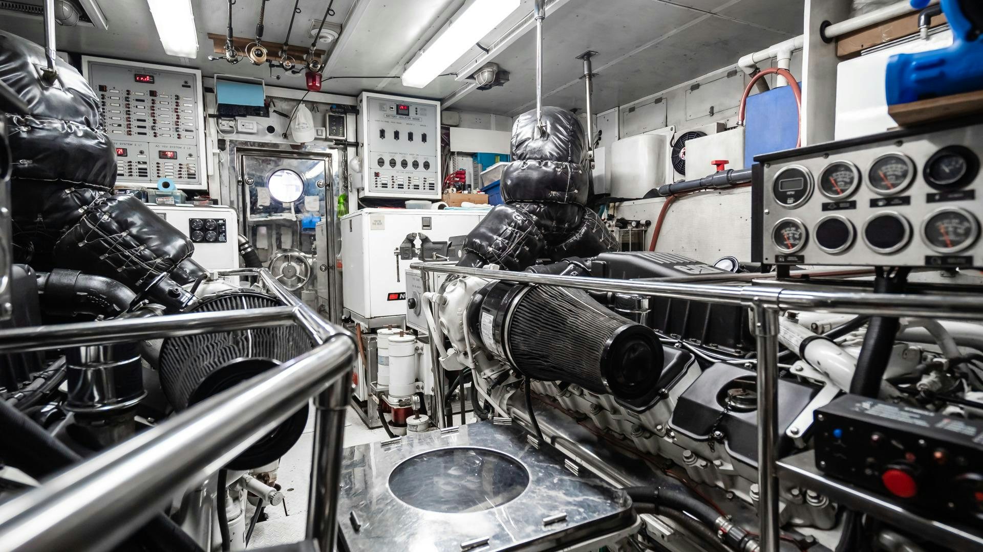 a room with machinery aboard VITESSE Yacht for Sale