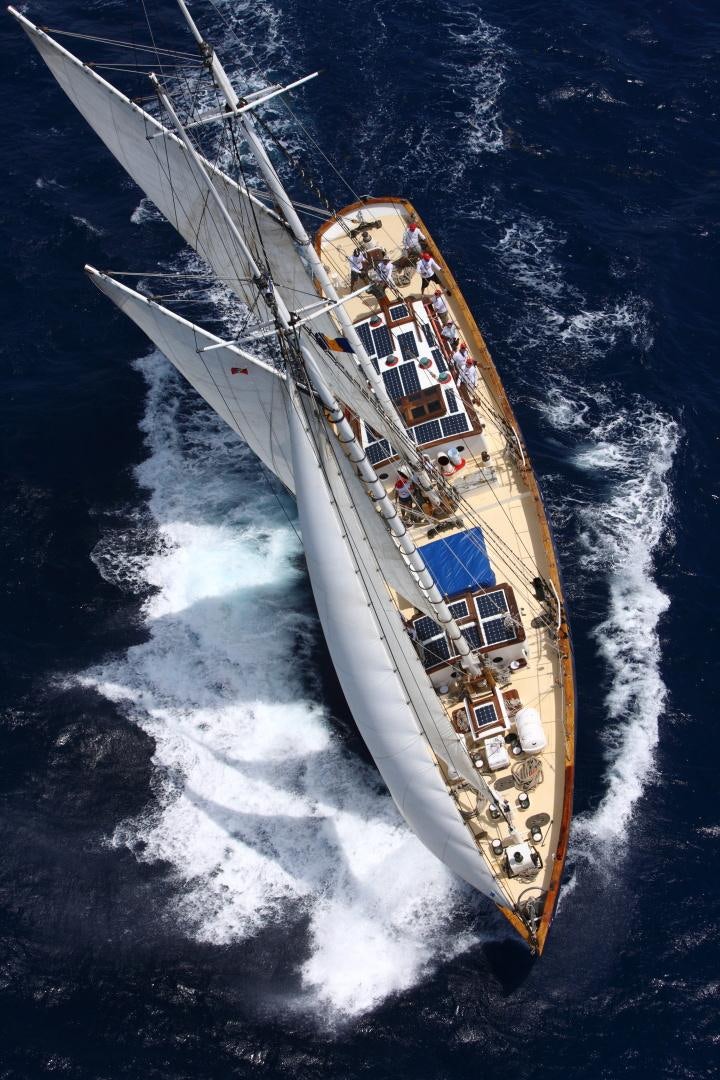 a high angle view of a ship aboard SCHOONER RUTH Yacht for Sale