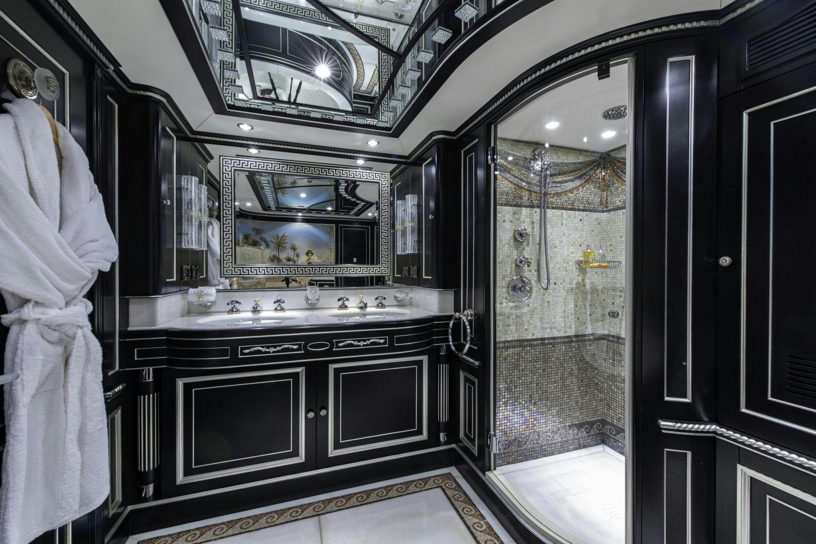 a room with a glass display case aboard RUTLI E Yacht for Sale