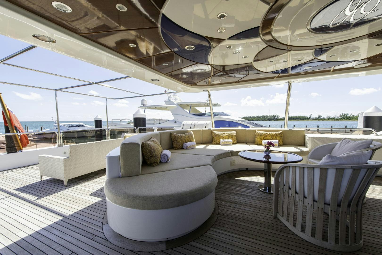 a room with a couch and a table and chairs aboard RUTLI E Yacht for Sale