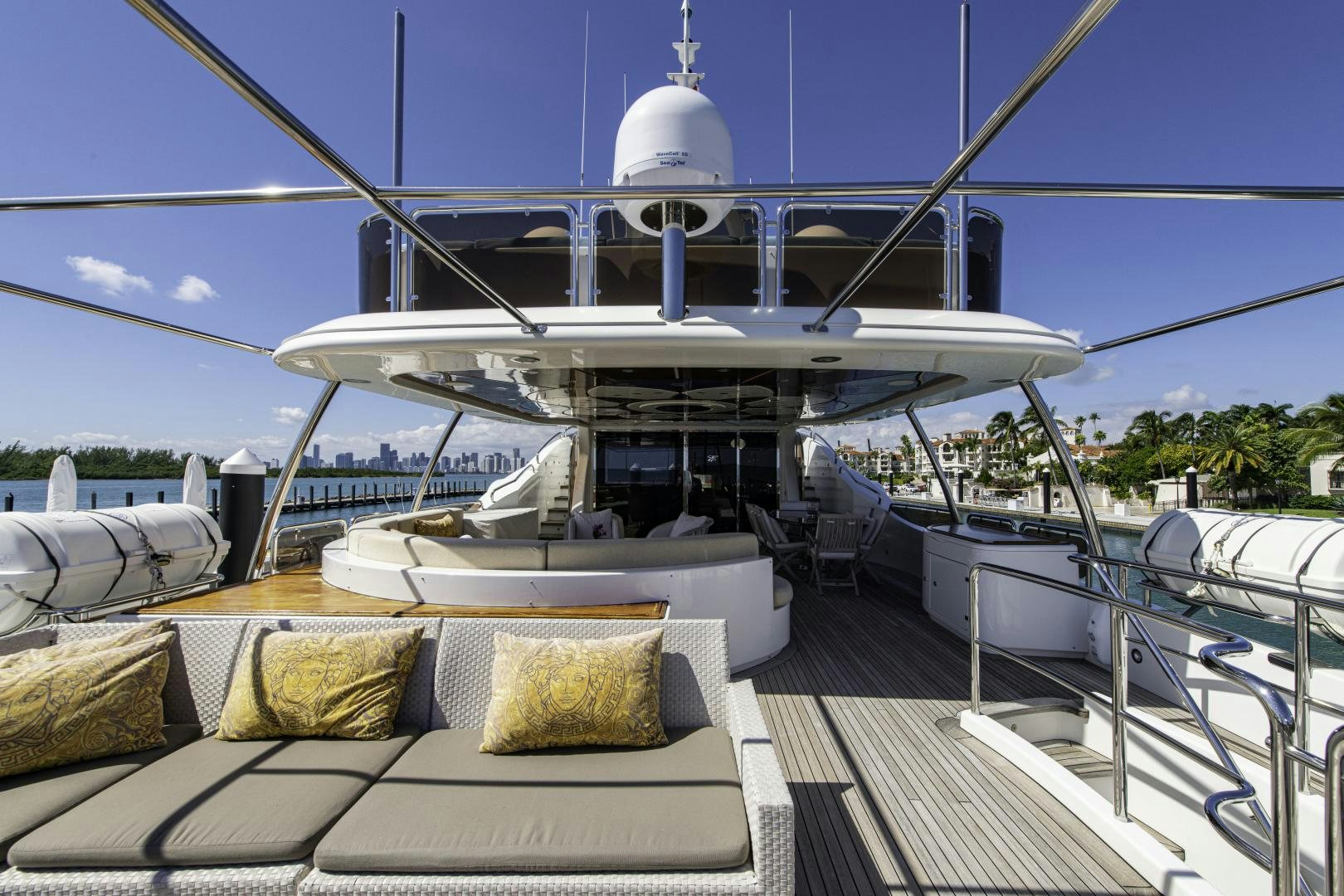 a deck with a large cruise ship aboard RUTLI E Yacht for Sale