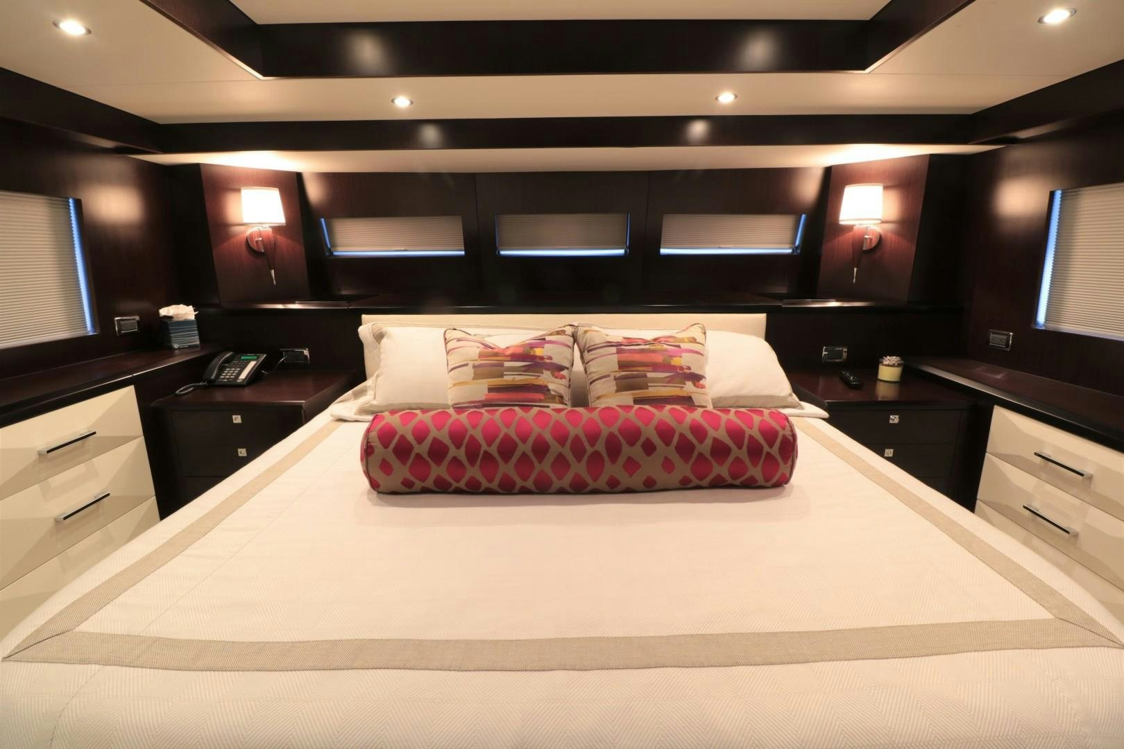 a bed in a room aboard LADY CARMEN Yacht for Sale