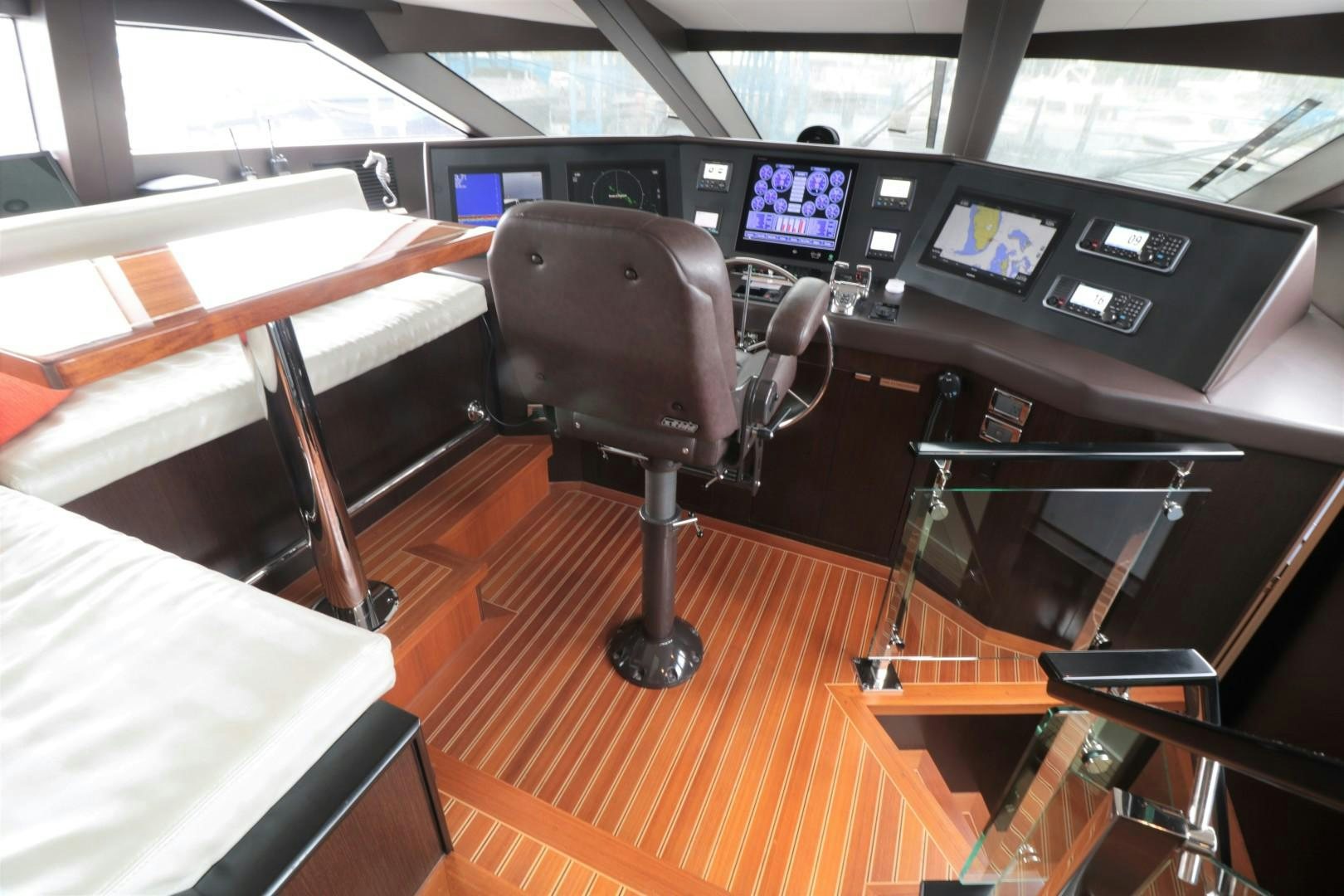 a chair in a room aboard LADY CARMEN Yacht for Sale