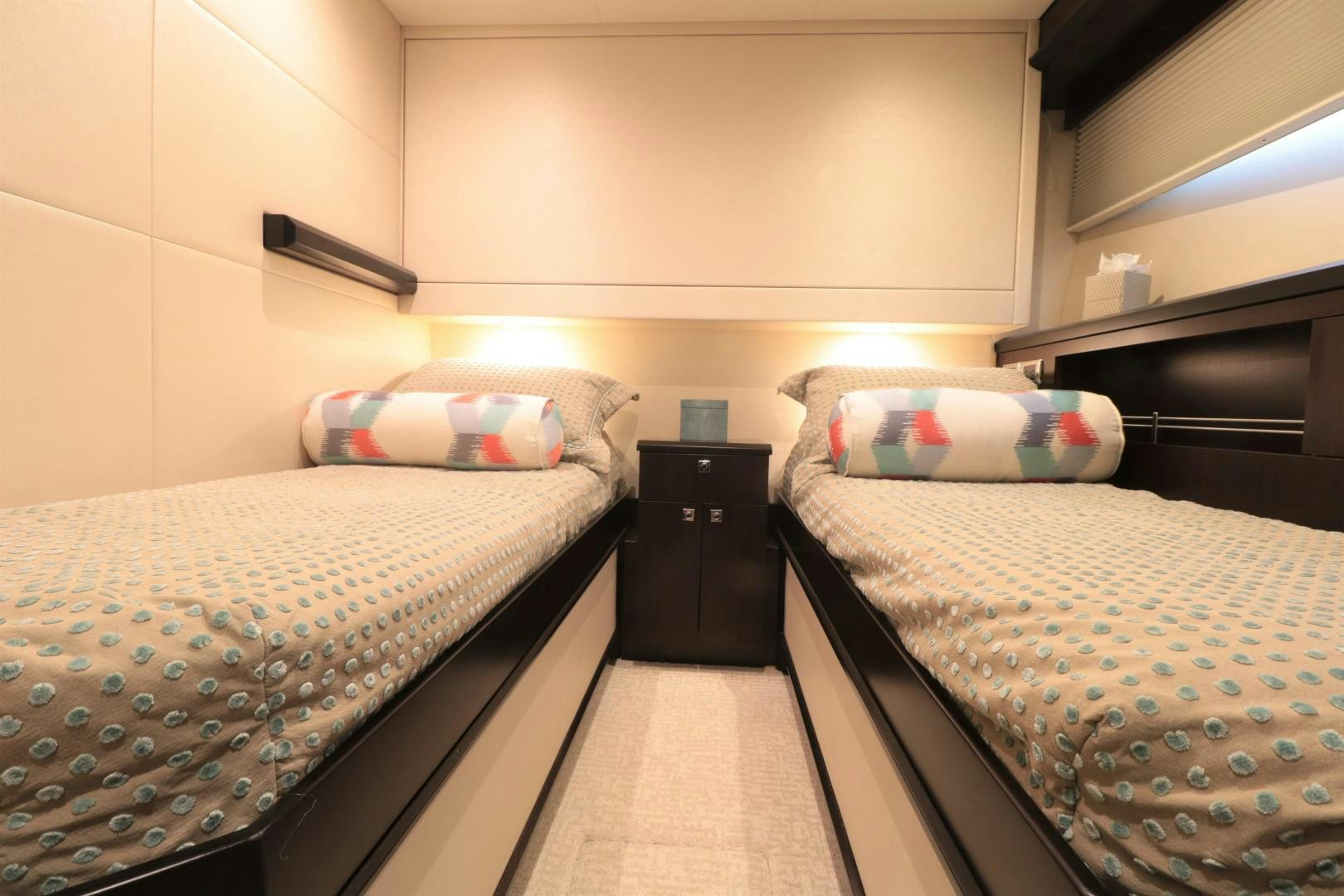 a couple of beds in a room aboard LADY CARMEN Yacht for Sale