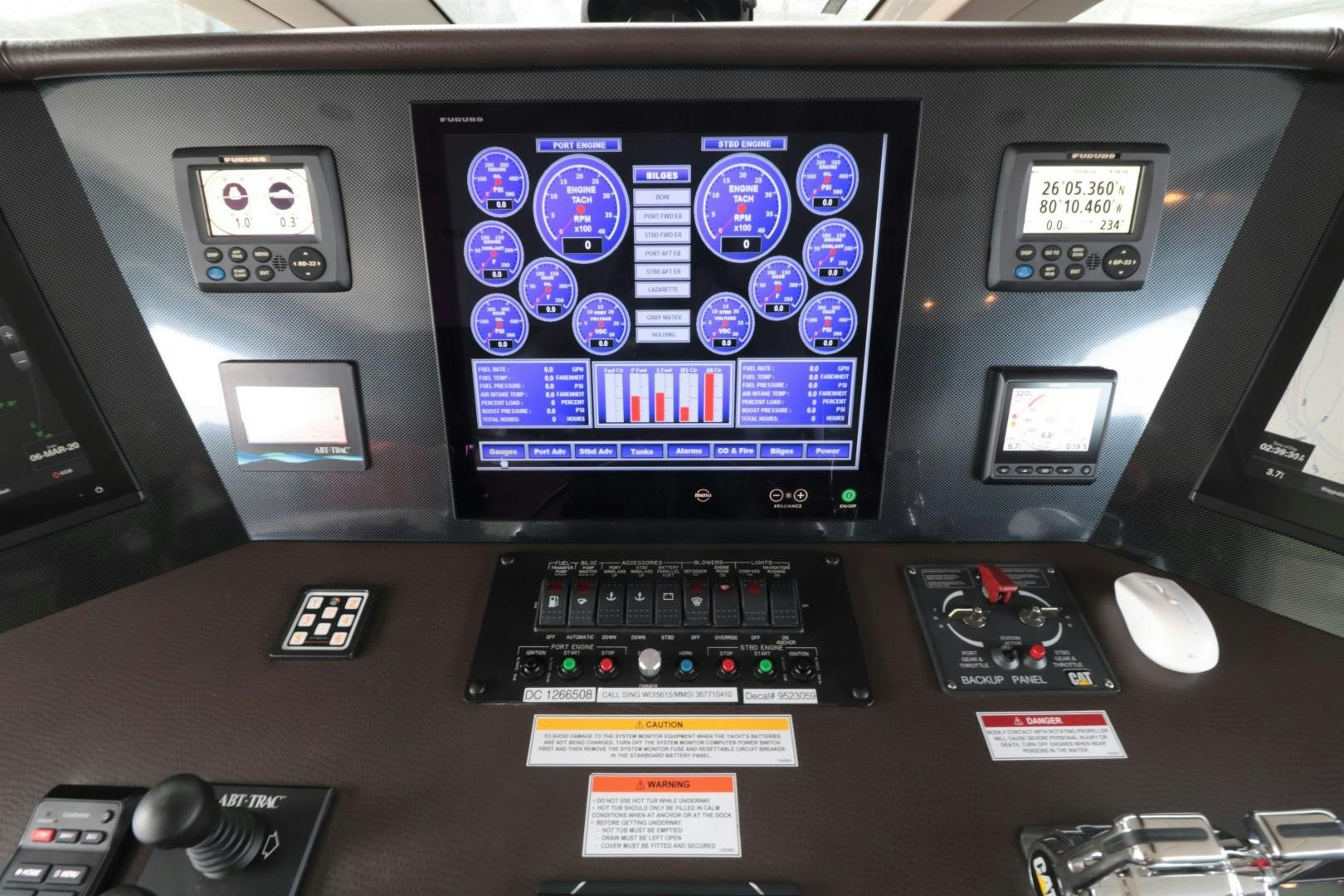 a computer with a screen and buttons aboard LADY CARMEN Yacht for Sale