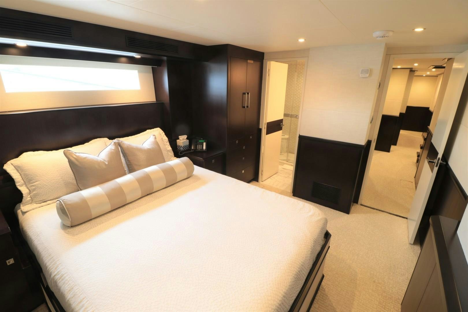 a hotel room with a bed aboard LADY CARMEN Yacht for Sale